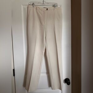 Ann Taylor Cream Button-Front Pants